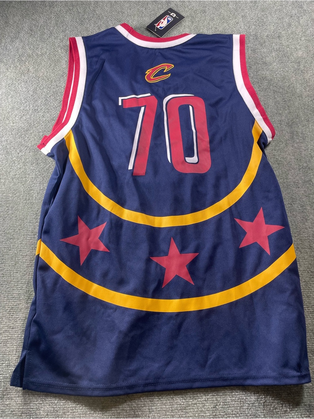 NBA Cleveland Cavaliers Blue Jersey with Yellow and Red Accents - Picture 5 of 8